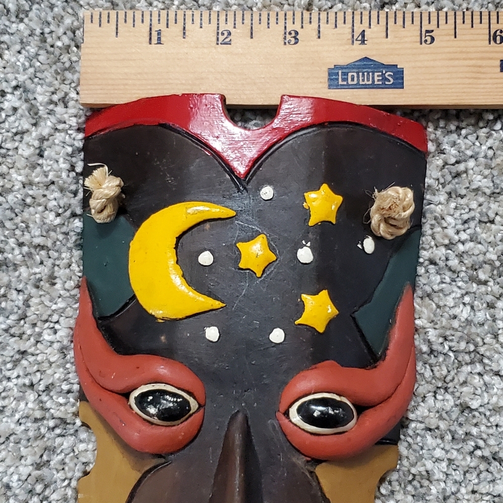 Colorful Pottery Tribal Wall Mask Decor - Picture 3 of 6
